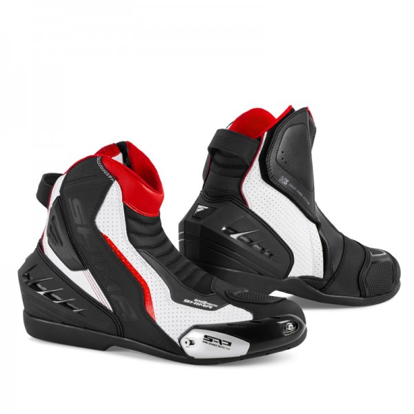 Shima Sx-6 Black White Red Short Boots Shima Sx-6 Black White Red Short Boots