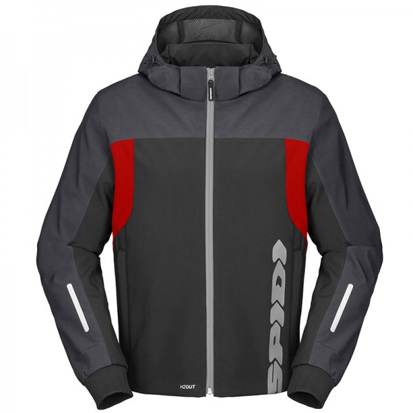 SPIDI HOODIE H2OUT 2 ANTHRACITE RED JACKET