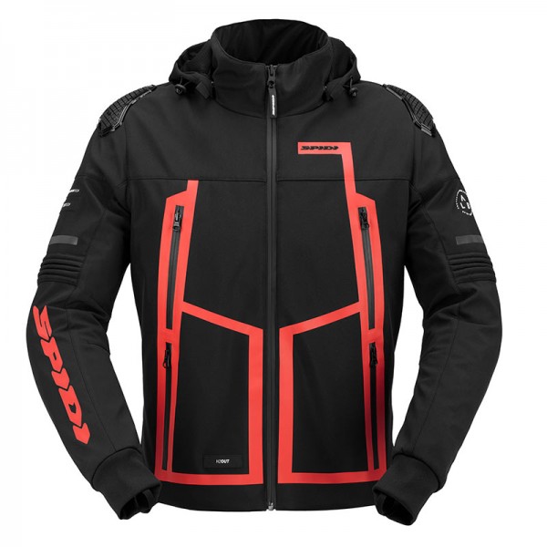 SPIDI HOODIE WARRIOR H2OUT BLACK RED JACKET