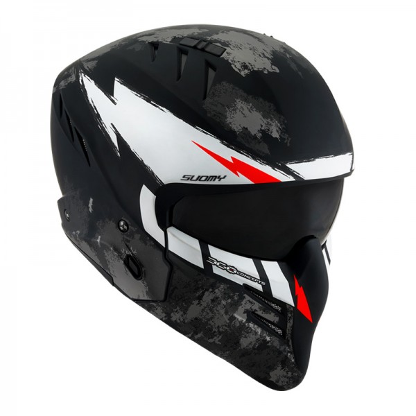 SUOMY ARMOR HI VOLT BLACK MATT WHITE HELMET