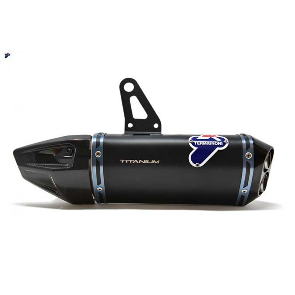 TERMIGNONI PAIR OF BLACK TITANIUM LOW SLIP-ON FOR DUCATI STREETFIGHTER V4 / S 2020-2024 PART #D19909440INA