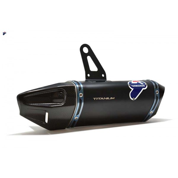 TERMIGNONI PAIR OF BLACK TITANIUM LOW SLIP-ON FOR DUCATI STREETFIGHTER V4 / S 2020-2024 PART #D19909440INA