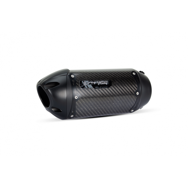 TWO BROTHERS S1R 3K BLACK CARBON SLIP-ON EXHAUST FOR YAMAHA R3 2015-2024 / MT-03 2020-2021 PART # 005-4160405-S1B