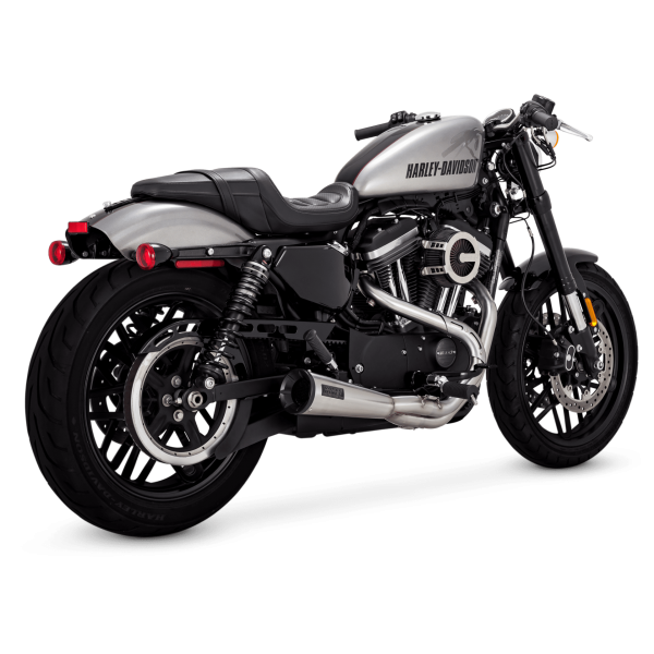VANCE& HINES STAINLESS 2-INTO-1 UPSWEEP SLIP-ONS EXHAUST BRUSHED PART # 27327
