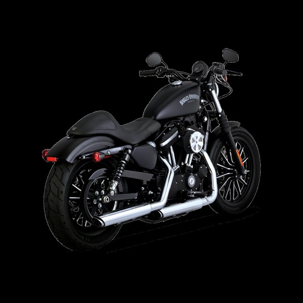 VANCE& HINES TWIN SLASH 3 SLIP-ONS EXAHUST CHROME PART # 16361