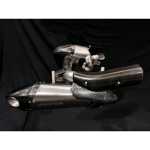 VANDEMON TITANIUM SLIP-ON MUFFLERS FOR TRIUMPH ROCKET 3R/GT AND STORM PART # TRIUMROCKET3MUFC