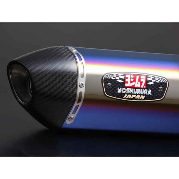 Yoshimura Japan Slip-on R-11 Titanium Blue cover Carbon End Exhaust For Kawasaki Ninja 250/400 2018 #180-235-5W80B