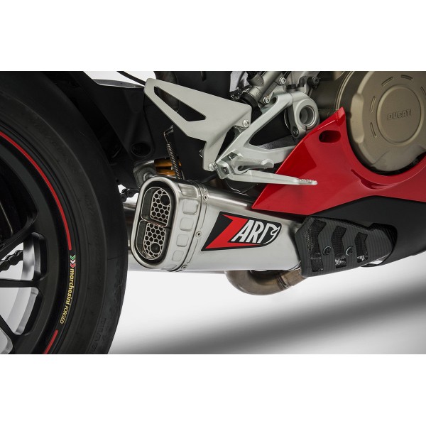 ZARD RACING TITANIUM COMPENSED SLIP-ON EXHAUST FOR DUCATI PANIGALE V4-V4S 2018-2019 PART # ZDU004T10TSR