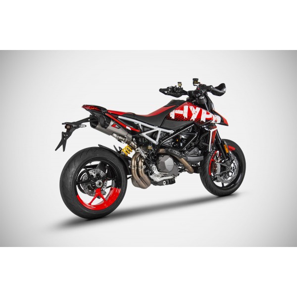 ZARD HOMOLOGATED CARBON FIBER GT SLIP-ON EXHAUST FOR DUCATI HYPERMOTARD 950/SP 2019-2023 PART # ZDU127S10SCO