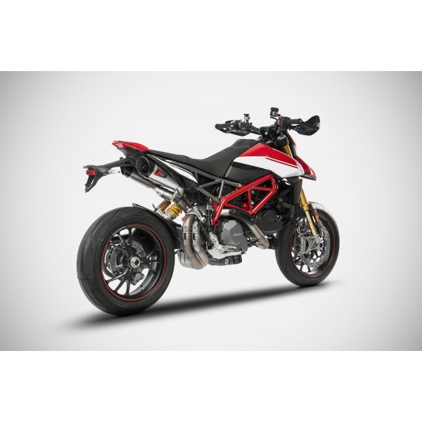 ZARD HOMOLOGATED CARBON FIBER GT SLIP-ON EXHAUST FOR DUCATI HYPERMOTARD 950/SP 2019-2023 PART # ZDU127S10SCO