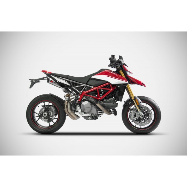 ZARD RACING CARBON FIBER GT SLIP-ON EXHAUST FOR DUCATI HYPERMOTARD 950/SP 2019-2023 PART # ZDU127S10SCR