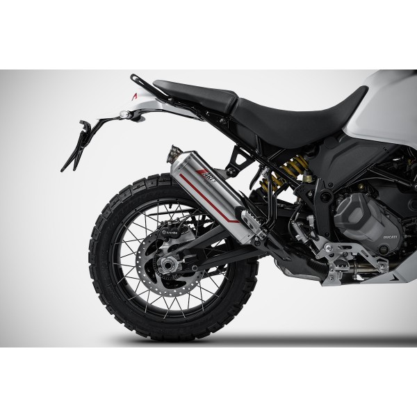ZARD HOMOLOGATED STAINLESS STEEL SABBIA SLIP-ON EXHAUST FOR DUCATI DESERTX 2021-2023 PART # ZDU132S10SSO