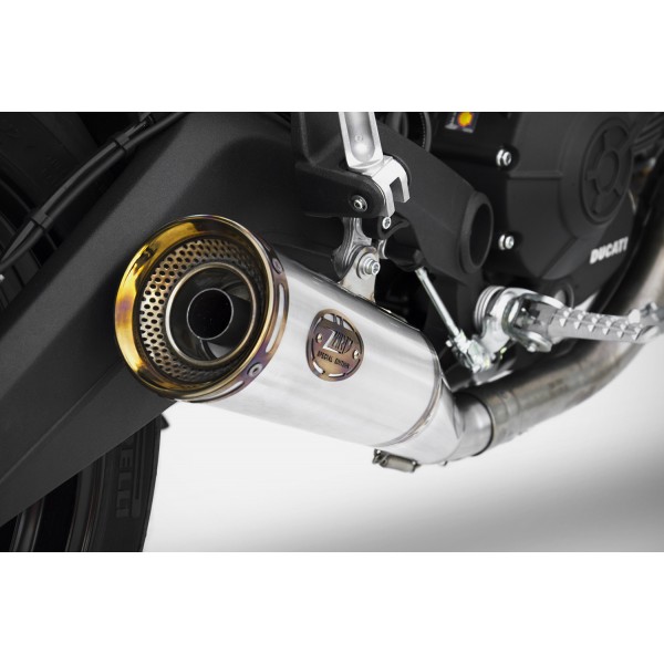 ZARD HOMOLOGATED STAINLESS STEEL ZUMA SLIP-ON EXHAUST FOR DUCATI MONSTER 797 2017-2019 PART # ZDU788S10SSO