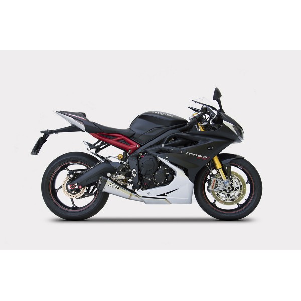 ZARD RACING CARBON FIBER SHORT SLIP-ON EXHAUST FOR TRIUMPH DAYTONA 675 2013-2016 PART # ZTP033S10SCR