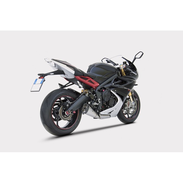 ZARD RACING CARBON FIBER SHORT SLIP-ON EXHAUST FOR TRIUMPH DAYTONA 675 2013-2016 PART # ZTP033S10SCR