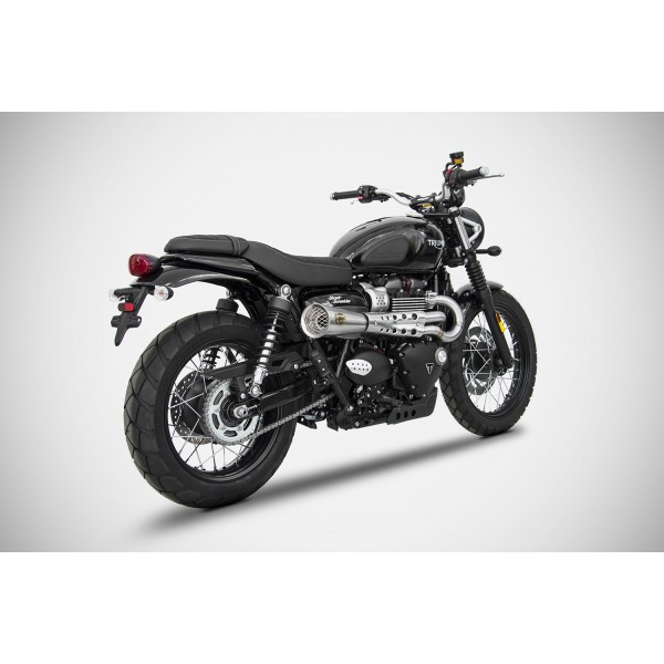 ZARD RACING STAINLESS STEEL TIGER 70 FULL KIT EXHAUST FOR TRIUMPH SCRAMBLER 900 2021-2023 PART # ZTP080S00SSR