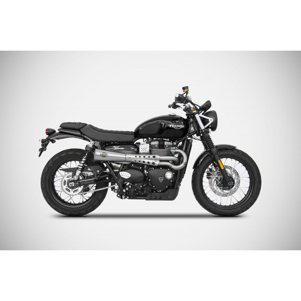 ZARD RACING STAINLESS STEEL TIGER 70 FULL KIT EXHAUST FOR TRIUMPH SCRAMBLER 900 2021-2023 PART # ZTP080S00SSR