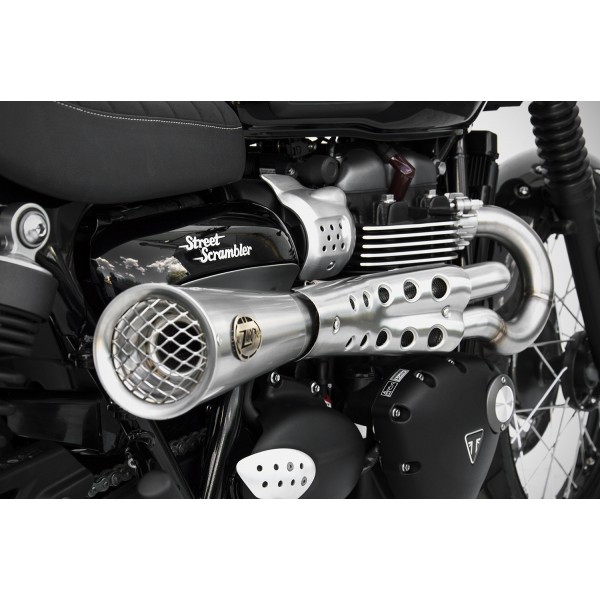 ZARD RACING STAINLESS STEEL TIGER 70 FULL KIT EXHAUST FOR TRIUMPH SCRAMBLER 900 2021-2023 PART # ZTP080S00SSR