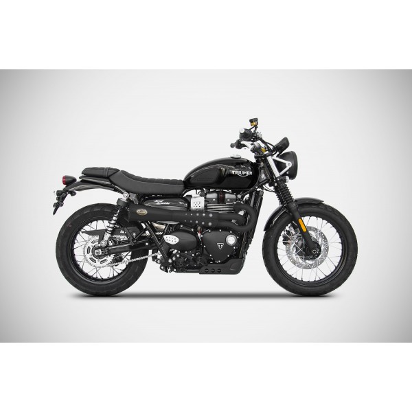 ZARD RACING STAINLESS STEEL TIGER 70 FULL KIT EXHAUST FOR TRIUMPH SCRAMBLER 900 2021-2023 PART # ZTP080S00SSR