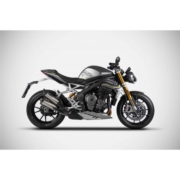 ZARD HOMOLOGATED STAINLESS-STEEL SLIP-ON EXHAUST FOR TRIUMPH SPEED TRIPLE 1200 RS/RR 2021-2023 PART # ZTP097S10TCO
