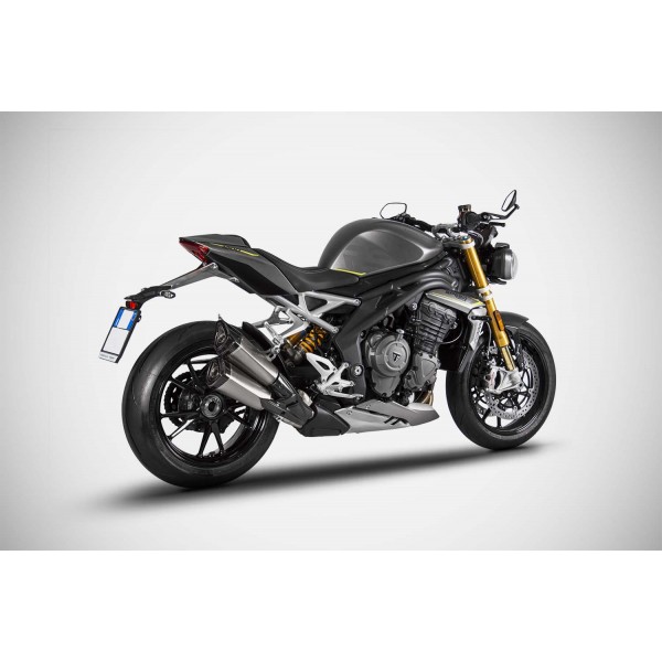 ZARD HOMOLOGATED STAINLESS-STEEL SLIP-ON EXHAUST FOR TRIUMPH SPEED TRIPLE 1200 RS/RR 2021-2023 PART # ZTP097S10TCO