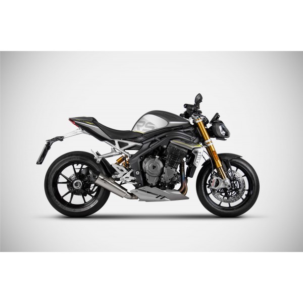 ZARD RACING STAINLESS-STEEL SLIP-ON EXHAUST FOR TRIUMPH SPEED TRIPLE 1200 RS/RR 2021-2023 PART # ZTP098S10TCR