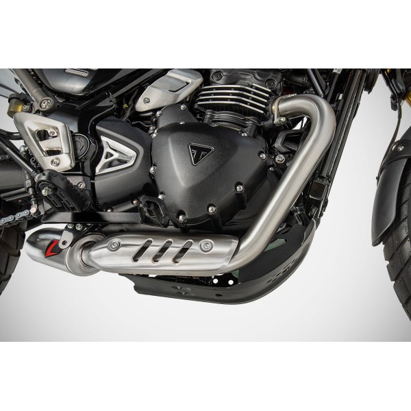 ZARD RACING STAINLESS STEEL FULL KIT EXHAUST FOR TRIUMPH SCRAMBLER 400 X 2024 PART # ZTP104S00SSR