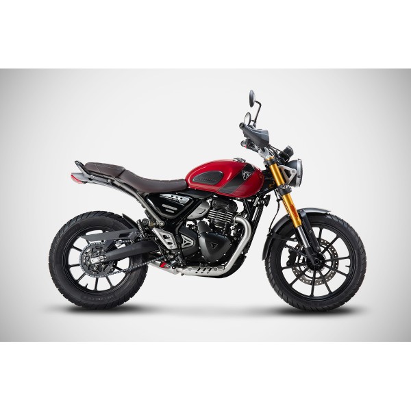 ZARD RACING STAINLESS STEEL FULL KIT EXHAUST FOR TRIUMPH SCRAMBLER 400 X 2024 PART # ZTP104S00SSR