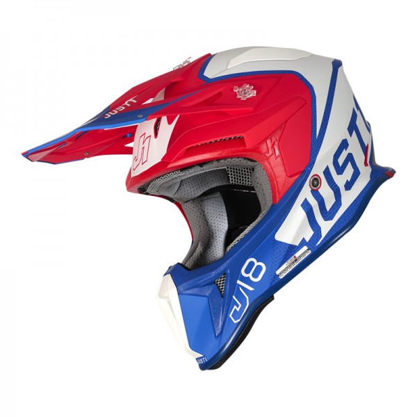 JUST-1 J18 MIPS VERTIGO BLUE WHITE RED HELMET