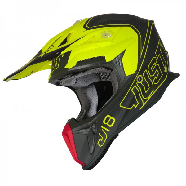 JUST-1 J18 VERTIGO RED GREY YELLOW HELMET