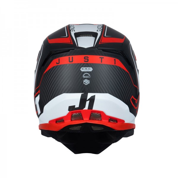 JUST-1 J22 3K CARBON 2206 FLUO RED HELMET