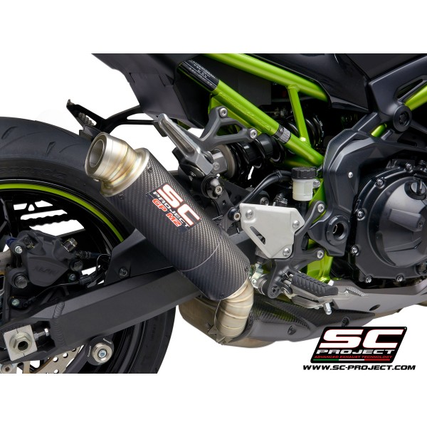 SC-PROJECT GP-M2 MUFFLER CARBON FIBER WITH CNC MACHINED EXIT PIPE SLIP-ON EXHAUST FOR KAWASAKI Z900 PART # K34A-18C