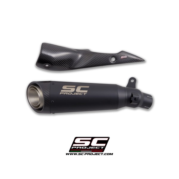 SC-Project S1 Muffler Stainless Steel Matt Black Painted With Carbon Fiber End Cap Exhaust For Suzuki GSX-S1000 Part # S11A-41MB