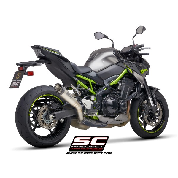 SC-PROJECT S1 MUFFLER TITANIUM WITH CARBON FIBER END CAP SLIP-ON EXHAUST FOR KAWASAKI Z900 PART # K34A-T41T