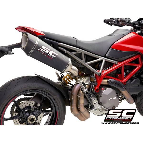 SC-Project SC1-R Muffler Carbon Fiber Slip-On Exhaust For Ducati Hypermotard 950 2019-2021 Part # D31-91C