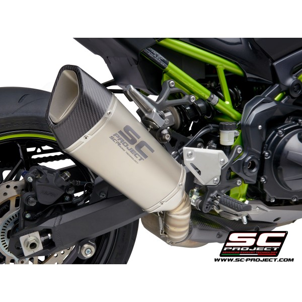 SC-PROJECT SC1-R MUFFLER TITANIUM WITH CARBON FIBER END CAP SLIP-ON EXHAUST FOR KAWASAKI Z900 PART # K34A-90T