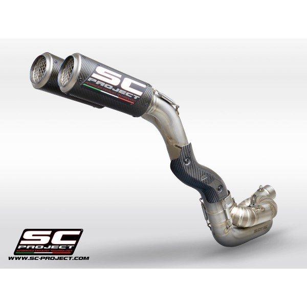 SC-PROJECT SEMI-COMPLETE 2-1-2 TITANIUM SYSTEM WITH DOUBLE CR-T M2 MUFFLERS CARBON FIBER FOR DUCATI STREETFIGHTER V4 2020 PART # D33A-T68C SC-PROJECT SEMI-COMPLETE 2-1-2 TITANIUM SYSTEM WITH DOUBLE CR-T M2 MUFFLERS CARBON FIBER FOR DUCATI STREETFIGHTER V4 2020 PART # D33A-T68C
