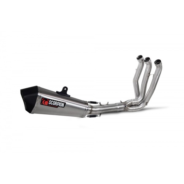 Scorpion Serket Taper Full System Stainless Steel For Triumph Trident 660 2021-2022 Part # RTR91SYSSEO