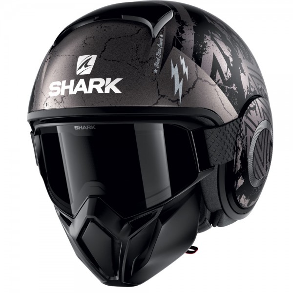 Shark Street-Drak Crower MAT Black Anthracite Silver Helmet