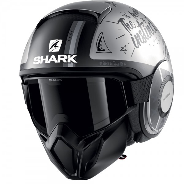Shark Street-Drak Tribute RM Silver Anthracite Helmet