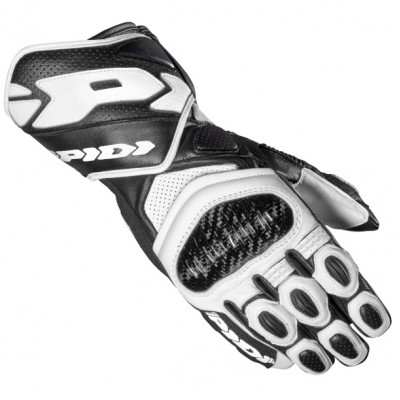 Spidi Carbo 7 Leather Black White Gloves
