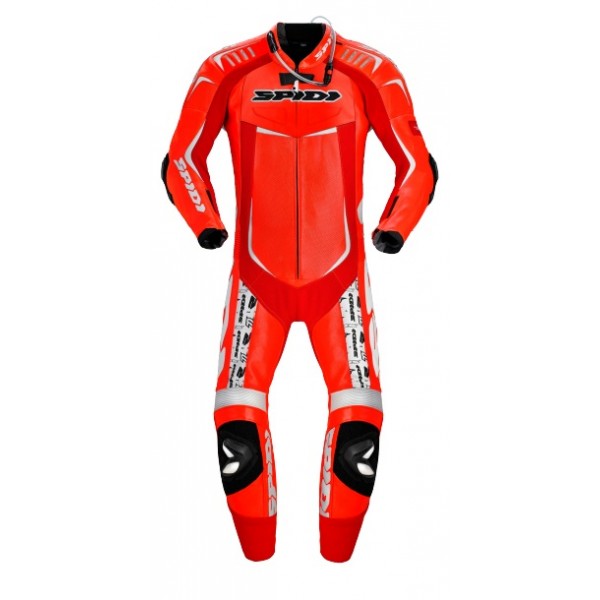 Spidi Track Perforated Replica Evo Leather Red White Suit