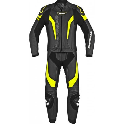 Spidi Laser Touring Leather Black Fluo Yellow Suit