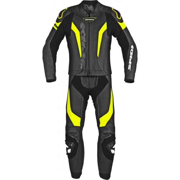 Spidi Laser Touring Leather Black Fluo Yellow Suit