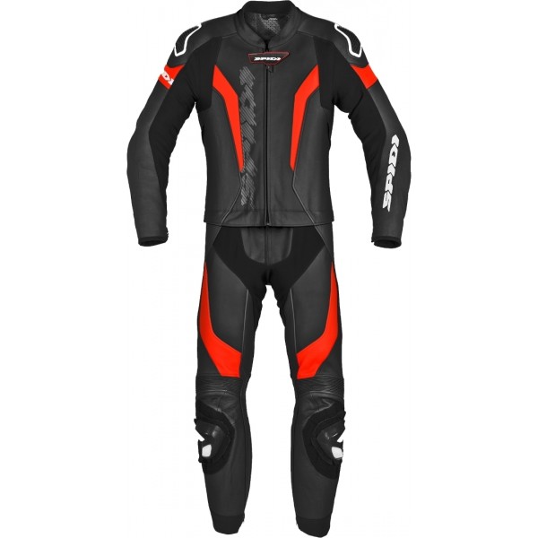 Spidi Laser Touring Leather Black Red Suit