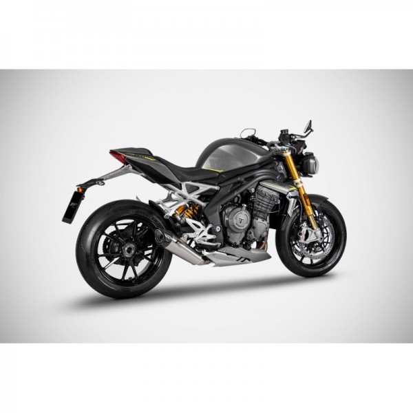 ZARD RACING STAINLESS-STEEL SLIP-ON EXHAUST FOR TRIUMPH SPEED TRIPLE 1200 RS/RR 2021-2023 PART # ZTP098S10TCR